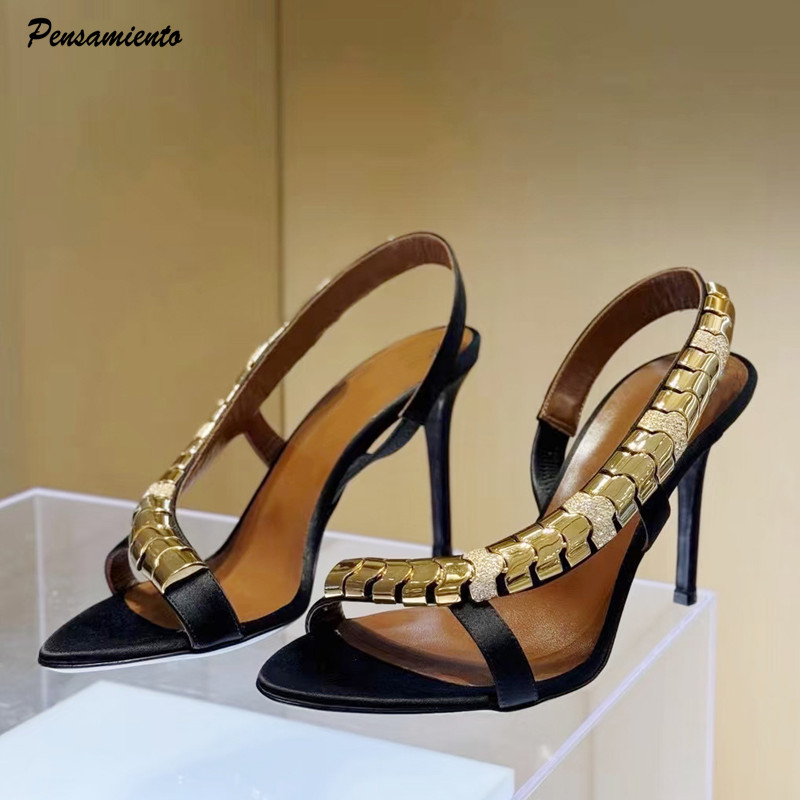 Summer Clothing Stores - Роскошные женские гладиаторские сандалии из атласа