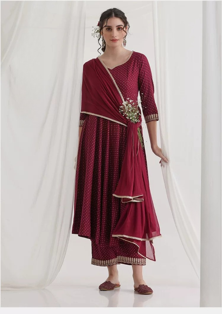 Женский бордовый этнический ко – обзор и цена Summer Clothing Pakistan